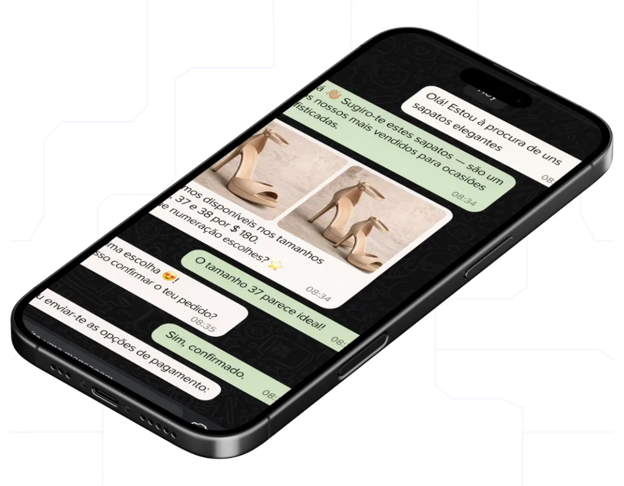 Inteligência artificial da Hootspy processando e interpretando conversas de clientes no WhatsApp.