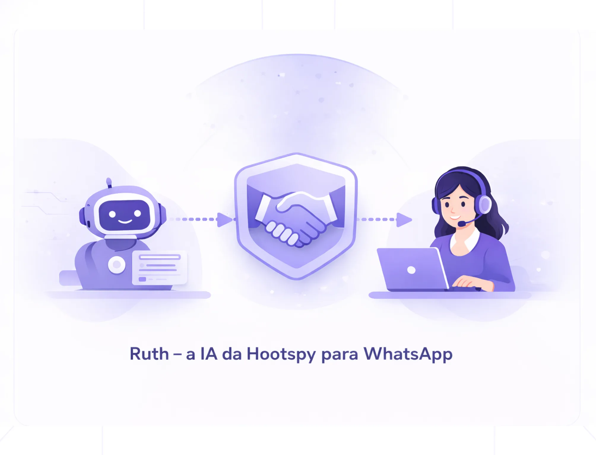 Hootspy chatbot automatically handing off to a human agent while keeping the conversation history.