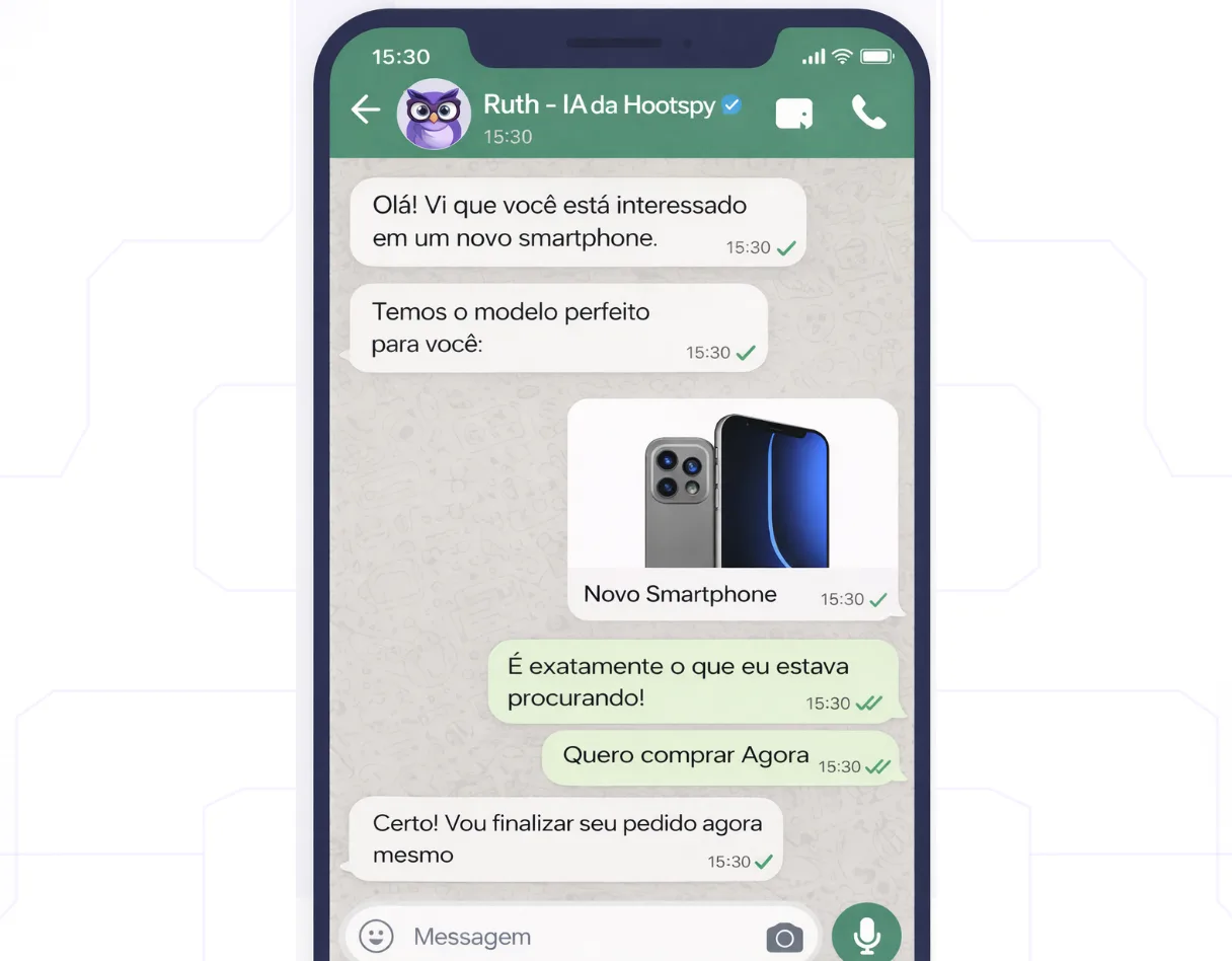 Hootspy chatbot combining automation and AI to scale support, sales, and service on WhatsApp.