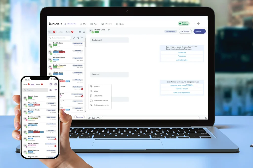 Centralize mensagens com interface produtiva do Inbox de Atendimento WhatsApp