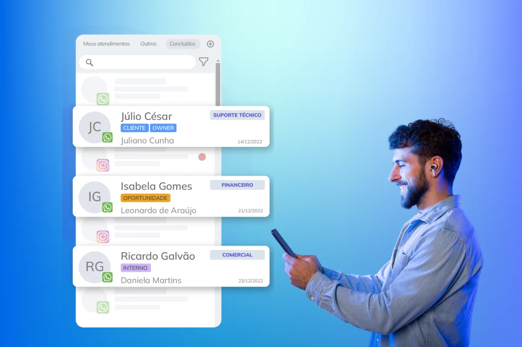 Filtros personalizados e histórico de conversa no Inbox de Atendimento WhatsApp