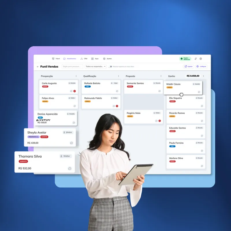 Integre o WhatsApp a um CRM completo para organizar leads e aumentar conversões.