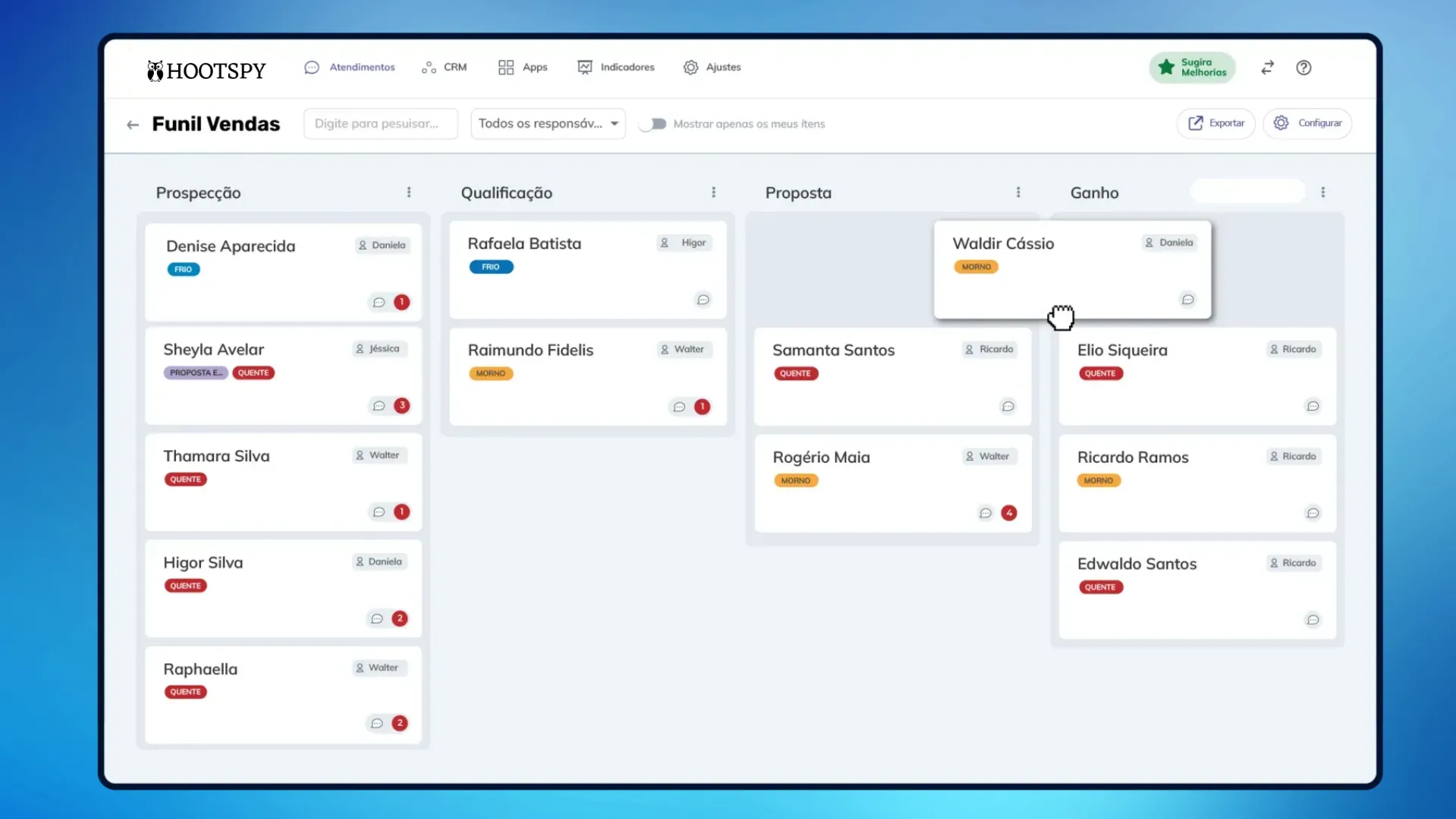 Acompanhe todo o funil de vendas pelo WhatsApp com automação, CRM e relatórios inteligentes.