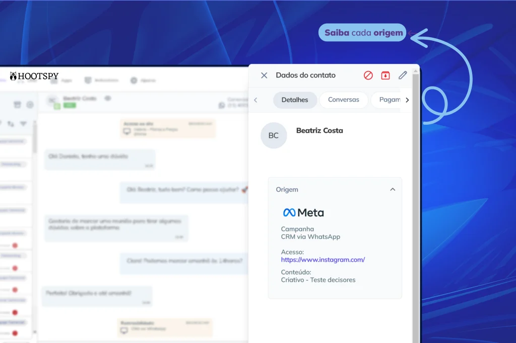 O rastreio de campanhas WhatsApp identifica a origem de cada cliente e analisa resultados em tempo real